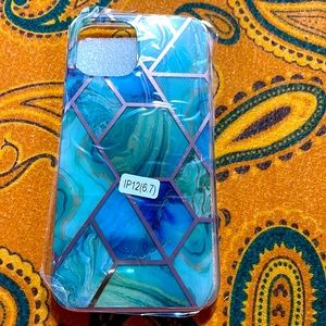 iPhone 12 Pro Maxx Green blue never used Marble Shockproof TPU case cover